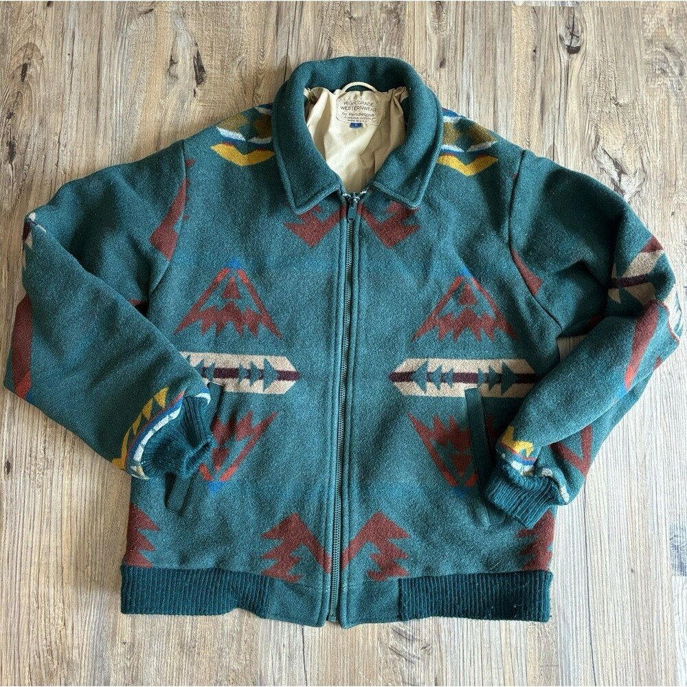 Vintage 1980 Pendleton Wool Southwestern Bomber Full Zip Lined USA Wmn’s L/Men M